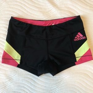 Adidas Black Yellow Pink Climalite Active Shorts
